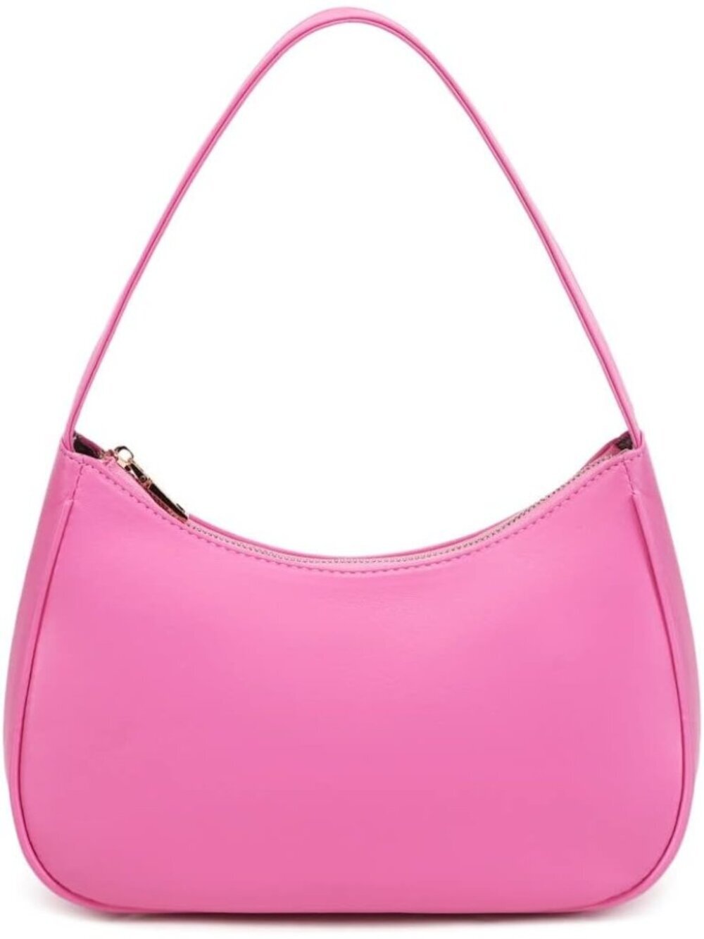 Women Pink Shoulder Tote Bag Cute Hobo Mini Clutch Zipper Bag